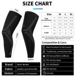 Fitting Chart For West Biking Compression Sleeve Breathable Cycling Leg Warmers