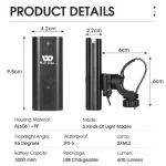 Specifications of WEST BIKING 1200 Lumen Rechargeable Bike Headlight Waterproof Cycling Front Light