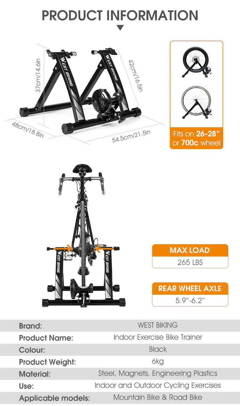 West Biking Resistance Exercise Bike Trainer product specs by Kenya Bike Shop