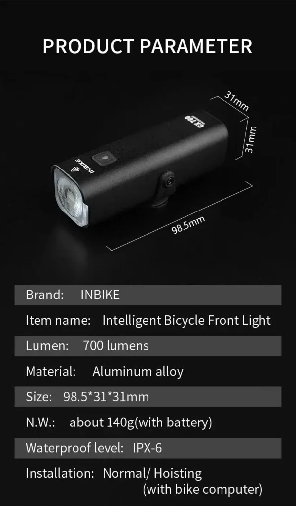 INBIKE Usb Rechargeable & Waterproof Bicycle Front Light at Bike Center Kenya