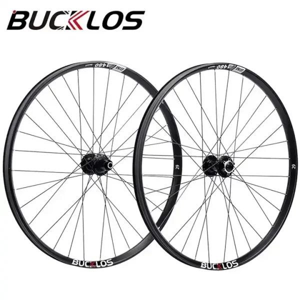 BUCKLOS 27.5/29 inch aluminum alloy MTB wheelset, 15*100mm front 12*148mm rear disc brake with 32H