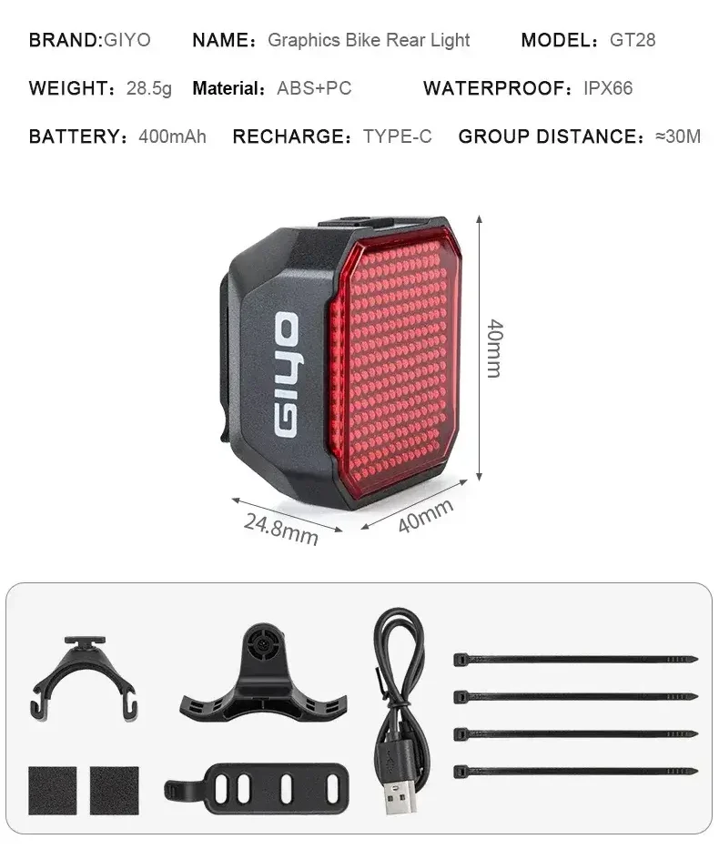 GIYO Intelligent Automatic Brake Sensor Rear Light in Kenya