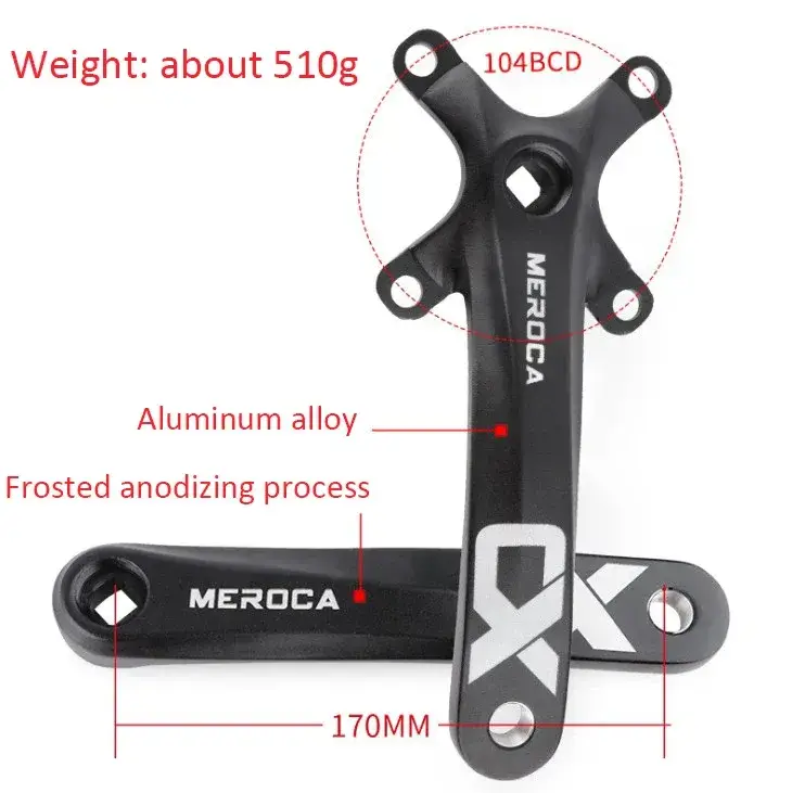 MEROCA MTB 170mm Square Hole 104BCD Bicycle Crank Compatible with 891011 Speed Bike Crank in Kenya