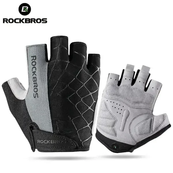 ROCKBROS Anti-Slip Half-Finger Cycling Gloves, Spider Web Print
