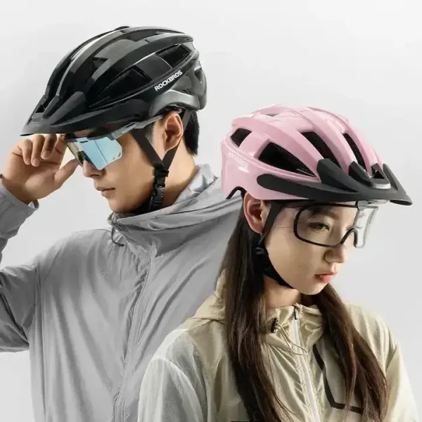 ROCKBROS Multifunctional Cycling Helmet with Goggles & Flashing Warning Lights