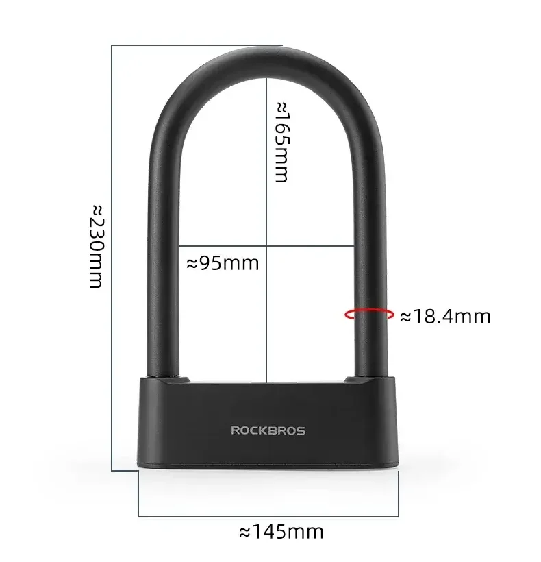 ROCKBROS Smart Bicycle U lock with Anti-theft Fingerprint