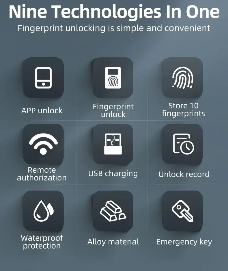ROCKBROS Smart Bicycle U lock with Anti-theft Fingerprint in Kenya
