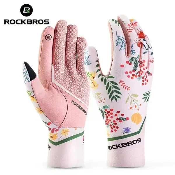 ROCKBROS Chic Women's Full Finger Touchscreen-Able Cycling Gloves