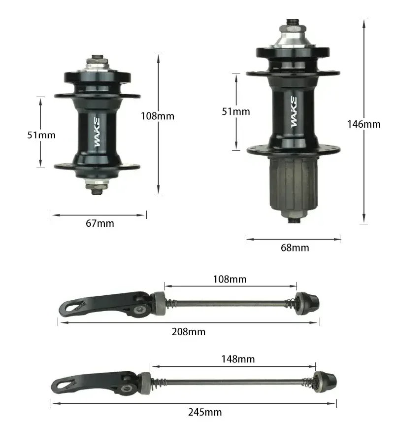 WAKE 32-Hole Quick Release Hub for 6-Bolt Disc Brake MTB & Road Bikes in Kenya