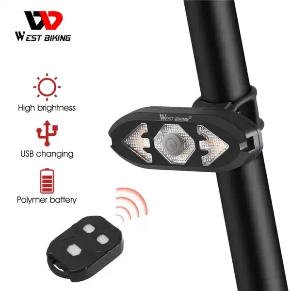 WEST BIKING Remote Control Cycling Taillight Turn Signal