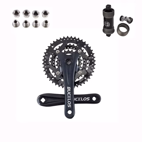 BUCKLOS 170MM Aluminum Alloy Crankset 104BCD for MTB, Touring - Crank+BB+Chainring (22-32-42T)