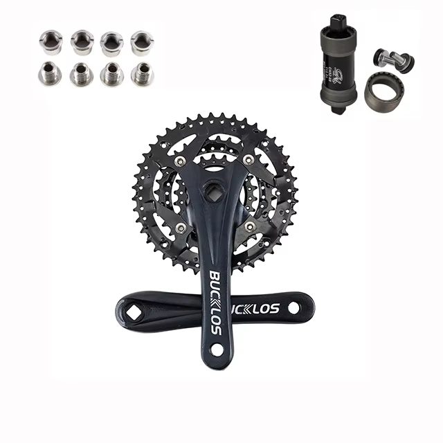 BUCKLOS 170MM Aluminum Alloy Crankset 104BCD for MTB, Touring - Crank+BB+Chainring (22-32-42T)