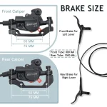 Size of BUCKLOS Bicycle Hydraulic Disc Brake Kit, Levers, Cables, Pads for 160mm Rotor