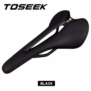 Black TOSEEK Ultralight Breathable Bicycle Saddle