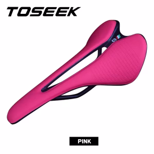 Pink TOSEEK Ultralight Breathable Bicycle Saddle