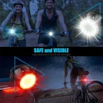 Safe and Visible BUCKLOS Universal Mount Front & Rear Bicycle Light Set, LED, USB Rechargeable