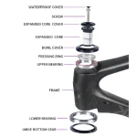 Components of the TOSEEK Aluminium Alloy Bicycle Front Fork Bowl Set