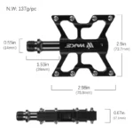 Dimensions of WAKE Ultra-light Pedal Aluminum Alloy Bike Pedals