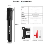 Product info RIDERACE Portable Mini Bike Pump with Schrader-Presta Valves