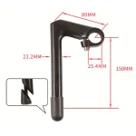 Size of Retro 17 Degree Bicycle Quill Stem, Handlebar Clamp for Fixed Gear-Road-Retro